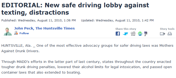 New Safe Driving Lobby