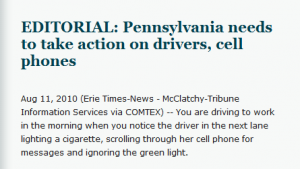 pennsylvania needs to take action on drivers cell phones